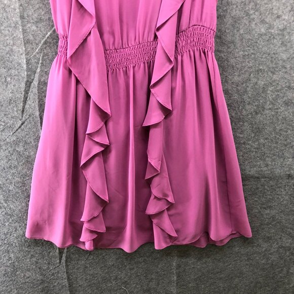 GUESS Pink Sleeveless Dress Size S Ruffle Chiffon A-Line Knee Length Flowy - Picture 4 of 8